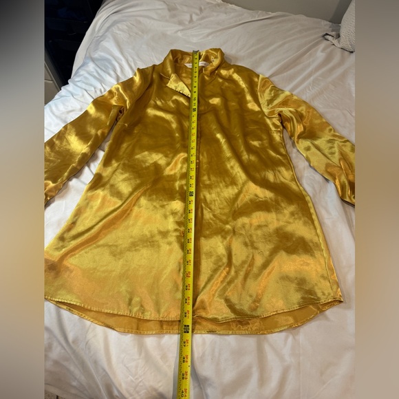 Vintage 90s Victoria’s Secret Gold Label Gold Satin Pajama Top Size Large Rare - Picture 2 of 14
